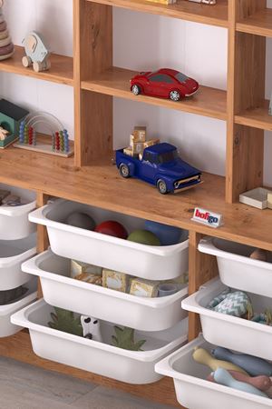 12-42-02 Almina Cabinet with 9 Baskets 9 Shelves PINE