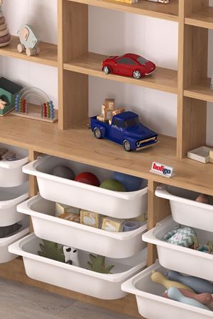 12-42-14 Almina Cabinet with 9 Baskets and 9 Shelves SAPPHIRE OAK