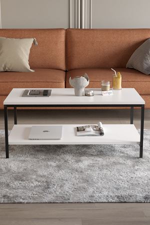 Bofigo Orta Sehpa Yan Sehpa Dekoratif Sehpa Metal Sehpa Athena Beyaz