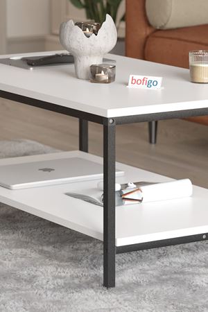 Bofigo Orta Sehpa Yan Sehpa Dekoratif Sehpa Metal Sehpa Athena Beyaz