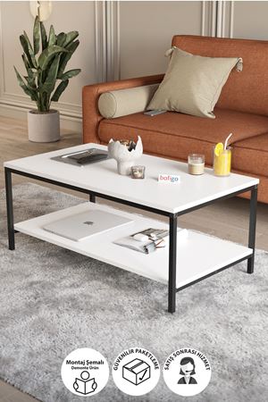 Bofigo Orta Sehpa Yan Sehpa Dekoratif Sehpa Metal Sehpa Athena Beyaz