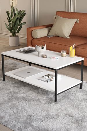 Bofigo Orta Sehpa Yan Sehpa Dekoratif Sehpa Metal Sehpa Athena Beyaz