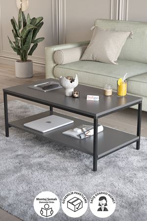 Bofigo Orta Sehpa Yan Sehpa Dekoratif Sehpa Metal Sehpa Athena Antrasit