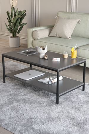 Bofigo Orta Sehpa Yan Sehpa Dekoratif Sehpa Metal Sehpa Athena Antrasit