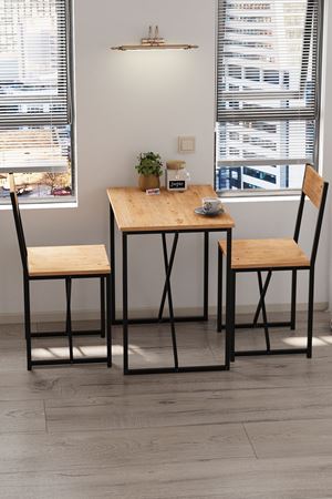 34-03-02 Maysa Kitchen/Balcony Cafe Set with Table and Chairs PINE