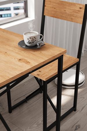 34-03-02 Maysa Kitchen/Balcony Cafe Set with Table and Chairs PINE