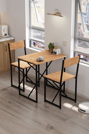 34-03-02 Maysa Kitchen/Balcony Cafe Set with Table and Chairs PINE