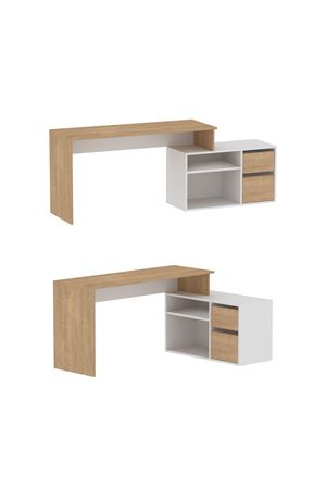 Bofigo Çalışma Masası Fonksiyonel Çalışma Masası Ofis Masası Safir Meşe-Beyaz