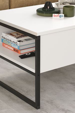 Bofigo Orta Sehpa Yan Sehpa Dekoratif Sehpa Metal Sehpa Zeus Beyaz