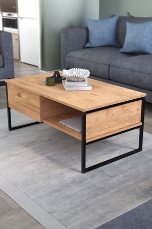 Bofigo Orta Sehpa Yan Sehpa Dekoratif Sehpa Metal Sehpa Zeus Çam