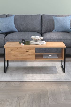 Bofigo Orta Sehpa Yan Sehpa Dekoratif Sehpa Metal Sehpa Zeus Çam