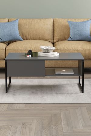 Bofigo Orta Sehpa Yan Sehpa Dekoratif Sehpa Metal Sehpa Zeus Antrasit