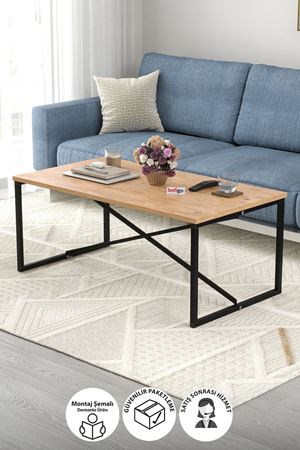 Bofigo Orta Sehpa Yan Sehpa Dekoratif Sehpa Metal Sehpa Hermes Çam