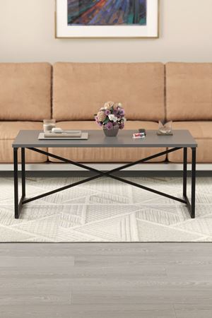 Bofigo Orta Sehpa Yan Sehpa Dekoratif Sehpa Metal Sehpa Hermes Antrasit