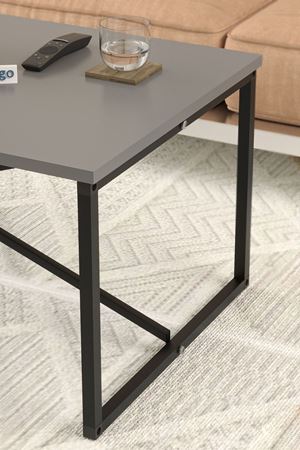 Bofigo Orta Sehpa Yan Sehpa Dekoratif Sehpa Metal Sehpa Hermes Antrasit