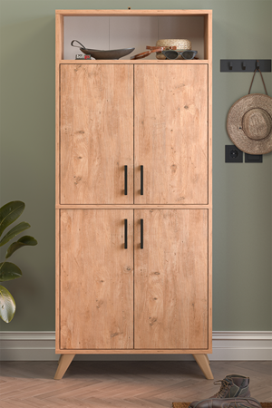 Bofigo 4 Kapaklı Ayakkabılık 9 Bölmeli Ayakkabılık Çok Amaçlı Dolap Beste Çam