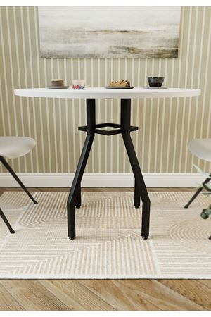 Bofigo Yuvarlak Yemek Masası 80 Cm Mutfak Masası Balkon Masası Roma Beyaz