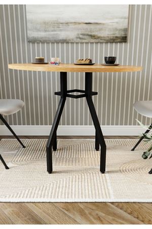 Bofigo Yuvarlak Yemek Masası 80 Cm Mutfak Masası Balkon Masası Roma Çam