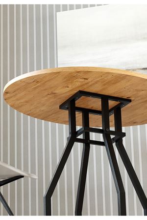 Bofigo Yuvarlak Yemek Masası 80 Cm Mutfak Masası Balkon Masası Roma Çam