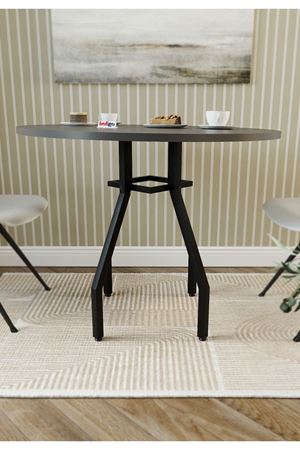 Bofigo Yuvarlak Yemek Masası 80 Cm Mutfak Masası Balkon Masası Roma Antrasit