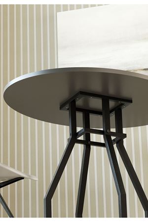Bofigo Yuvarlak Yemek Masası 80 Cm Mutfak Masası Balkon Masası Roma Antrasit