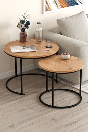 Bofigo 2li Orta Sehpa Zigon Sehpa Yan Sehpa Kahve Sehpası Hilal Çam