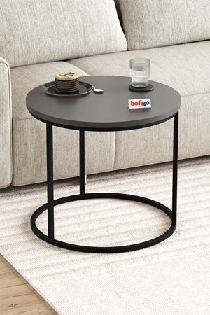 Bofigo 2li Orta Sehpa Zigon Sehpa Yan Sehpa Kahve Sehpası Hilal Antrasit