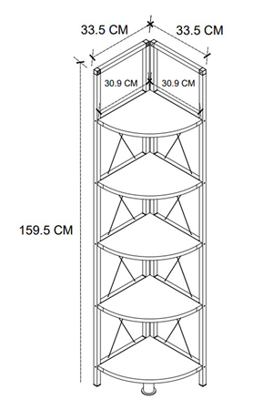 15-15-01 Corner Bookshelf WHITE