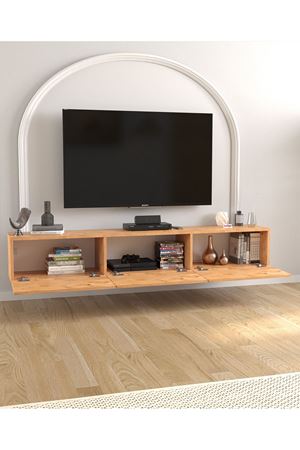 Bofigo TV Ünitesi TV Sehpası Düşer Kapaklı Tv Ünitesi Televizyon Sehpası 180 Cm Marvel Çam