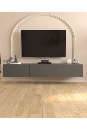 Bofigo TV Ünitesi TV Sehpası Düşer Kapaklı Tv Ünitesi Televizyon Sehpası 180 Cm Marvel Antrasit