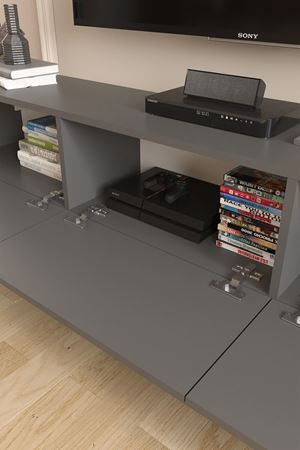 Bofigo TV Ünitesi TV Sehpası Düşer Kapaklı Tv Ünitesi Televizyon Sehpası 180 Cm Marvel Antrasit