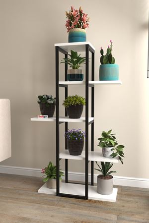 15-15-01 Metal Corner Bookshelf WHITE