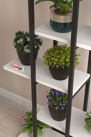 15-15-01 Metal Corner Bookshelf WHITE