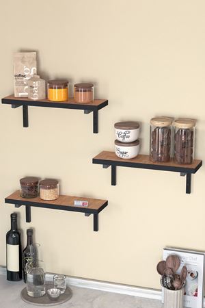 Bofigo Duvar Rafı Uçan Raf Duvar Rafı Tv Rafı Kitaplık Rafı 50 x 15 Cm Çam