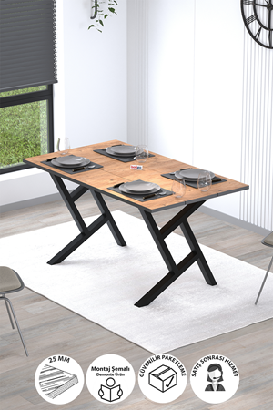 34-11-02  Luna Dining Table With Star Shaped Legs PINE