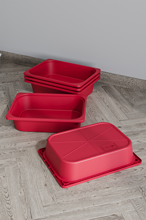 5 Adet Oyuncak Dolabı Sepeti Saklama Kutusu Oyuncak Sepeti Çok Amaçlı Dolap Sepeti Kırmızı