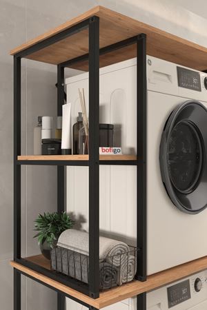 Bofigo Çamaşır Makinesi Dolabı Kurutma Makinesi Dolabı Metal Banyo Dolabı Mısra Çam