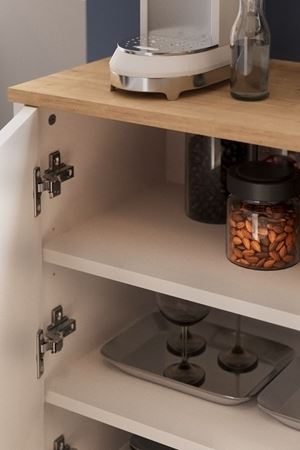 Bofigo 4 Kapaklı Dolap 4 Bölmeli Çok Amaçlı Dolap Mutfak Dolabı Banyo Dolabı Kiler Tetra Safir Meşe Beyaz