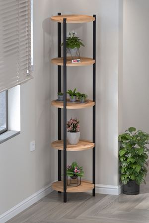 Bofigo 5 Raflı Çiçeklik Rafı Saksılık Standı Dekoratif Aksesuar Rafı Saksılık Lale Çam