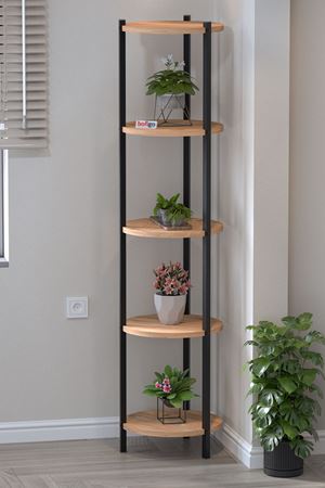 Bofigo 5 Raflı Çiçeklik Rafı Saksılık Standı Dekoratif Aksesuar Rafı Saksılık Lale Çam