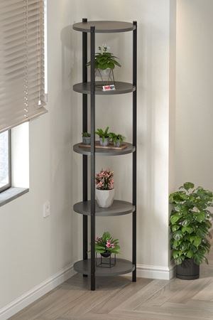 Bofigo 5 Raflı Çiçeklik Rafı Saksılık Standı Dekoratif Aksesuar Rafı Saksılık Lale Antrasit