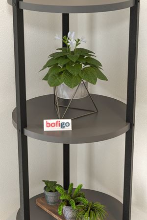 Bofigo 5 Raflı Çiçeklik Rafı Saksılık Standı Dekoratif Aksesuar Rafı Saksılık Lale Antrasit