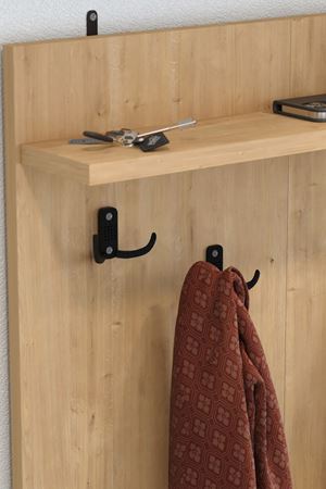 Bofigo 2 Kapaklı Portmanto Elbise Askılığı Vestiyer Ayakkabılık Askılık Güneş Safir Meşe