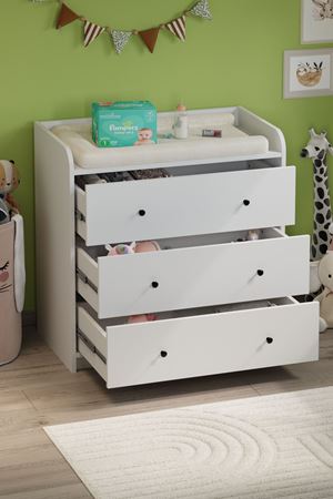 3 Çekmeceli Şifonyer 6 Bölmeli Şifonyer Dolap Yatak Odası Dolabı Begüm Beyaz