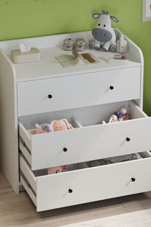 3 Çekmeceli Dolap 6 Bölmeli Çok Amaçlı Dolap Mutfak Dolabı Kahve Köşesi Begüm Beyaz