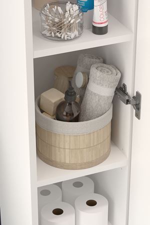 Bofigo Kapaklı 5 Bölmeli Çok Amaçlı Dolap Çok Amaçlı Mutfak Dolabı Banyo Dolabı Buket Beyaz