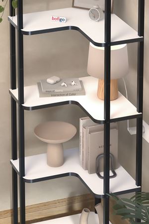 15-45-14 6-Shelf Metal Bookshelf and Decorative Storage Rack