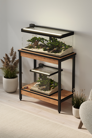 Bofigo Akvaryum Sehpası Yan Sehpa Metal Ayaklı Sehpa 80 x 40 Cm Çam