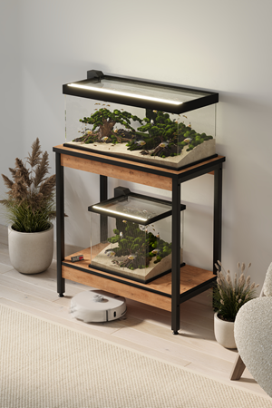 Bofigo Akvaryum Sehpası Yan Sehpa Metal Ayaklı Sehpa 80 x 40 Cm Çam