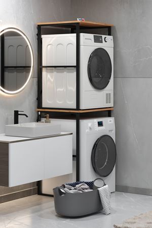 Bofigo Çamaşır Makinesi Dolabı Kurutma Makinesi Dolabı Metal Banyo Dolabı Seda Çam